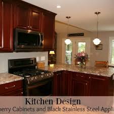 kitchen design dark cherry cabinets