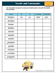 Worksheet Vowels And Consonants Use The Vowel Consonant