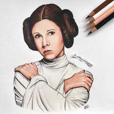 My drawing of Ahsoka 🧡💙🤍 I'm enjoying watching the new Star Wars series  @ahsokaofficial