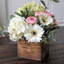 Farmhouse Rustic Decor Silk Floral Arrangement Summer Etsy Spring Flower Arrangements Wood Flower Box Summer Flower Arrangements