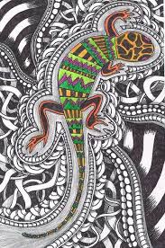Lizard Dreaming Tangle Art Aboriginal Art Art Lessons