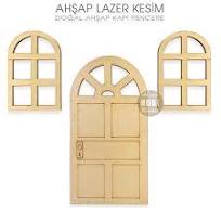 Ahşap Çiçekli Pencere Lazer Kesim Küçük Boy (7x7 cm) - Ahşap ...