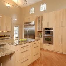 Maple Cognac Cabinets Design Ideas Pictures Remodel And Decor Birch Kitchen Cabinets Maple Kitchen Cabinets Contemporary Wooden Kitchen