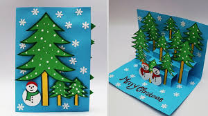 Cut out a star shape using yellow craft paper or card. 3d Christmas Pop Up Card How To Make Christmas Tree Greeting Card Youtube