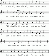 Matten matten meeren, die äpfel und die beeren, die essen wir so gern. Wiegt Mich Ihr Wogen Wildes Schaumendes Brausendes Meer Noten Liedtext Midi Akkorde