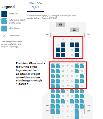Use the airline seat map guide to look at cabin seat layout charts for airline's long haul and short haul aircraft, using the airline's airplane seat maps. Which Alaska Airlines Routes Feature Premium Class