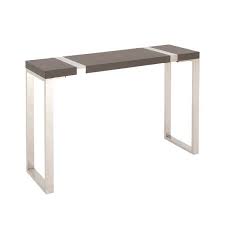 Modern Reflections Wood Stainless Steel Console Table Rectangular Mdf Table Top Covered With Matte Black Steel Console Table Console Table Black Console Table