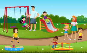 Dibujos animados para niños jugar swing slide sandbox playground ...