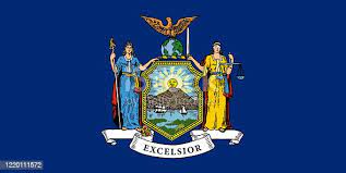 Flag Of New York State Vector Illustration Coat Of Arms Of New York State  On Blue Background Highquality Handdrawn Illustration Stock Illustration -  Download Image Now - Istock
