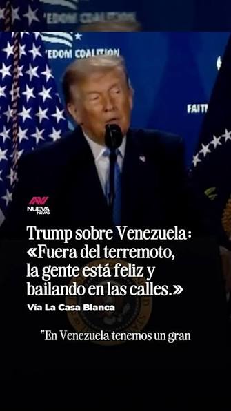 Trump sobre Venezuela: «Fuera del terremoto, la gente está feliz y bailando  en las calles.», #noticiasenespañol #venezuelanews #trump2026