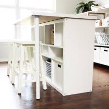 All The Details Of My Ikea Hack Work Table For My Office Are Up On The Blog Today I Love It When A Plan Comes Together Kallax Ikea Ikea Kallax Shelf