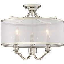 Light up black light posters, black light reactive materials/paints, and anything that glows in the dark with this supercharged 18 black light fixture. Possini Euro Design Ceiling Light Semi Flush Mount Fixture Polished Nickel 18 Wide 4 Light Silver Organza Shade Bedroom Kitchen Target