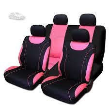 Black And Pink Car Seat Covers New Sleek Black And Pink Flat Cloth Seat Covers Set For Toyota Car Seat Cover Sets Seat Covers Pink Flats