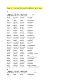 Contoh regular verb dan artinya dalam daftar kumpulan. Regular Verb Beserta Artinya Belajar