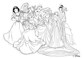 Rapunzel Con Le Amiche Principesse Disegni Da Colorare Gratis