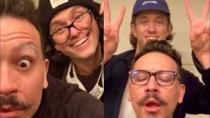 aaron tveit and ricky rojas being chaotic