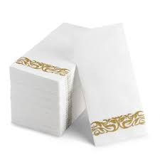 Shop for disposable guest towels at bed bath & beyond. 100 Disposable Guest Towels Soft And Absorbent Linen Feel Paper Hand Towels Durable Decorative Bathroom Hand Napkins Good For Kitchen Parties Weddings Dinners Or Events White And Gold Walmart Com Walmart Com