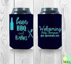 Beer Bbq And Babies Customized Baby Shower Koozies Baby Shower Bbq Baby Shower Koozies Baby Q Shower