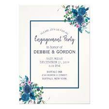 Navy Blue Rose Country Flower Wedding Engagement Card Flowers Floral Flower Design Country Wedding Gifts Rustic Wedding Invitation Card Wedding Shower Cards