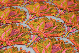 Customize standard, large, or skinny sizes, 11 paper types, and over half a million designs! Buy Fabric Online Large Floral And Paisley Embroidery In Pink Red And Orange On Black Tulle Fabric Samples Available Worldwide Shipping