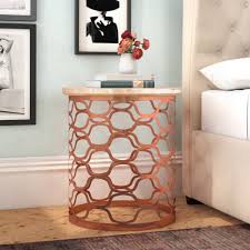 Midcentury floral black wood rose gold nightstand side table. Bloomsbury Market Bedside Table Wayfair Co Uk