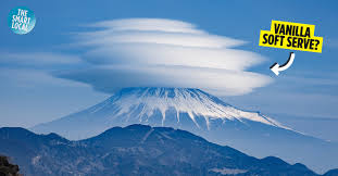 Mount Fuji Covered With White Clouds Resembles Vanilla Soft Serve