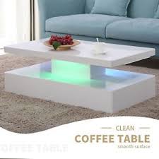 High Gloss Led Lighting Modern Coffee Table With Remote Control For Living Room 607353820783 E Coffee Table White Living Room Tables Living Room Coffee Table
