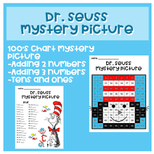 dr seuss 100s chart mystery picture cat in the hat