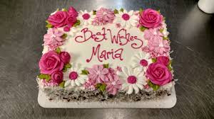 Birthday Floral Sheet Cake Designs A Quarter Sheet Cake With Buttercream Flowers In A Range Of Hues Birthday Sheet Cakes Sheet Cake Designs Birthday Cake With Flowers