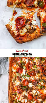 Sicilian Pizza In 2020 Pizza Recipes Homemade Sicilian Pizza Dinner Is Served