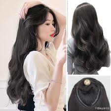 Beautiful model with long, dense, curly hairstyle and vivid makeup. No Wig Women Long Hair Wig One Piece Seamless Big Wavy Long Curly Shopee Philippines
