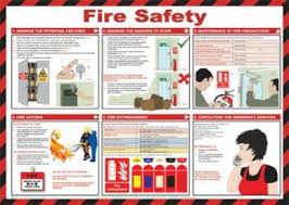 fire safety chart 590 x 420mm