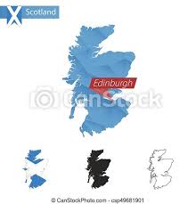 Skottland upptar den norra tredjedelen av ön. Bla Karta Skottland Poly Lag Huvudstad Edinburgh Bla Karta Illustration Versions Flagga Skottland Poly Vektor Canstock