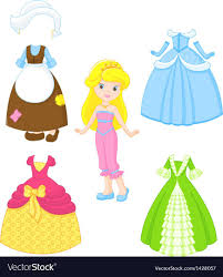 Cinderella Dresses Vector Image On Vectorstock Barbie Paper Dolls Paper Dolls Paper Dolls Printable
