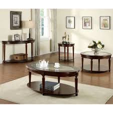 Unique coffee tables younghusbandmusic com. Furniture Of America Crescent Dark Cherry Glass Top Oval Coffee Table Overstock 9261834