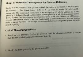 model 1 molecular term symbols for diatomic molec chegg com chegg