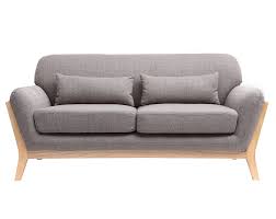 Inclusi due cuscini con rivestimento grigio scuro su un lato ed a fantasia dall'altro. Divano Scandinavo A 2 Posti Grigio Piedi In Legno Yoko Miliboo