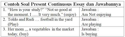 Maybe you would like to learn more about one of these? Contoh Soal Present Continuous Tense Essay Dan Jawabannya Khoiri Com