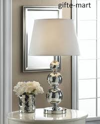 Silver Stacked Glass Retro 70 S Disco Ball Mirror Bedside End Table Lamp Shade Mirror Table Lamp Lamp Table Lamp Shades
