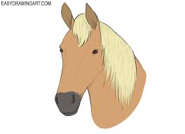 Draw two ovals for the head and body of the mustang. How To Draw A Horse Head Easy Drawing Art