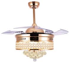 Use this small ceiling fan in a modern home office or bohemian style guest bedroom. Dimmable Unique Caged Ceiling Fan With Remote Led Light Retractable Blades Contemporary Ceiling Fans By Star Home Decor Houzz