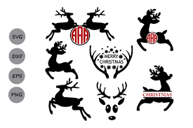 Download Reindeer Svg Reindeer Monogram Svg Christmas Svg Deer Svg By Cosmosfineart Thehungryjpeg Com