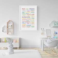 Get the best deals on home interior wall decor when you shop the largest online selection at ebay.com. Hello Languages Print Nursery Wall Decor Hello Translations Etsy Nursery Wall Decor Wall Decor Quotes Nursery Walls