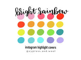 Instagram Highlight Cover Bright Rainbow Instagram Etsy In 2021 Color Palette Bright Color Palette Rainbow Palette