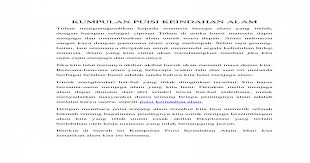 Puisi Tentang Menjaga Alam Koleksi Puisi