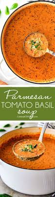 Let this creamy tomato basil soup recipe simmer for a few hours. This Parmesan Tomato Basil Soup Recipe Is Destined To Become A Family Favorite Its Super Easy W Creamy Tomato Basil Soup Tomato Basil Soup Recipe Soup Recipes