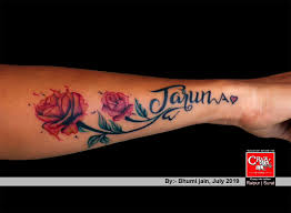 Black ink rose tattoos are the most common and popular options. Crazy Ink Tattoo Studio Pa Twitter Beautiful Rose Flower Tattoo With Name Tattoo Rosetattoo Flower Flowertattoo Redrose Colorflower Nametattoo Leaftattoo Heartsyboltattoo Tattoidea Tattoo Raipurtattooartist Surattattooartist Wristtattoo