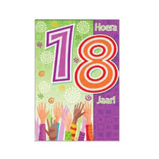 Wenskaarten Hoera 18 Jaar Kaartje Feestartikelen Shop Nl