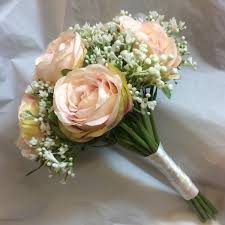 Artificial wedding flowers near me. An Artificial Wedding Bouquet Of Blush Pink Silk Roses Gypsophilia Artificial Wedding Bouquets Rose And Gypsophilia Bouquet Bridesmaid Flowers