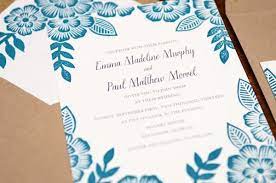 Emma Paul S Floral Block Printed Wedding Invitations Printing Wedding Invitations Wedding Invitations Invitations